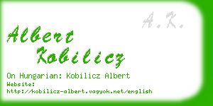 albert kobilicz business card